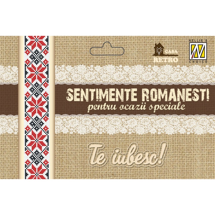 Set 4 sabloane - matrite de taiat hartie, carton, panza, folie - Sentimente Romanesti - Te iubesc!