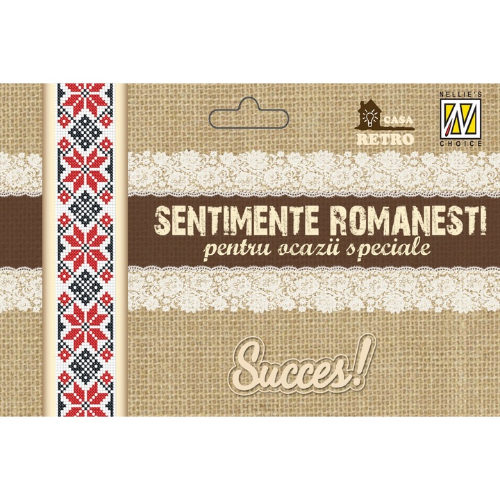 Set 2 sabloane - matrite de taiat hartie, carton, panza, folie - Sentimente Romanesti - Succes!
