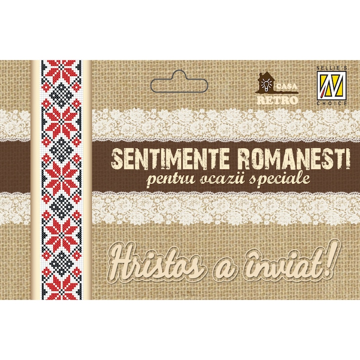 Set 6 sabloane - matrite de taiat hartie, carton, panza, folie - Sentimente Romanesti - Hristos a inviat!