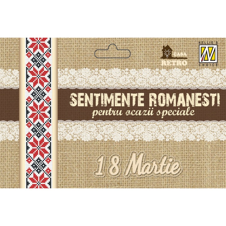Set 6 sabloane - matrite de taiat hartie, carton, panza, folie - Sentimente Romanesti - 1 8 Martie