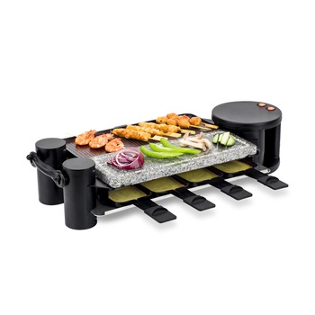 Plita Grill/Raclette electrica H.Koenig RP360, 8 persoane, 1200 W, plite detasabile si interschimbabile, baza rotativa 360, negru Plita Grill/Raclette electrica H.Koenig RP360, 8 persoane, 1200 W, plite detasabile si interschimbabile, baza rotativa 360, negru