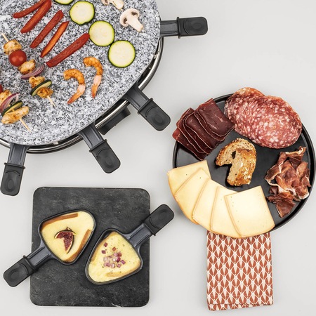 Plita Grill/Raclette electrica profesional H.Koenig RP85, multifunctional,8 persoane,900 W, plita detasabila, accesorii, usor de curatat