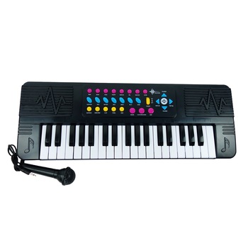 Orga electrica de jucarie, cu baterii si microfon, negru, 50 cm Orga electrica de jucarie, cu baterii si microfon, negru, 50 cm
