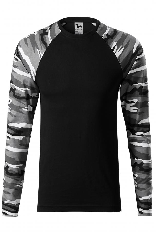 Tricou unisex Camouflage LS, Camuflaj gri