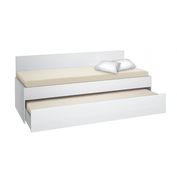 Легло тип сандвич Мебели Богдан, модел BM-Ava + подарък 2бр. матрака и възглавници, бяло