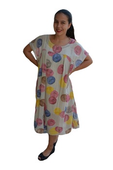 Rochie de vara,vaporoasa Alice model cu buline,D&J Exclussive, Crem Rochie de vara,vaporoasa Alice model cu buline,D&J Exclussive, Crem