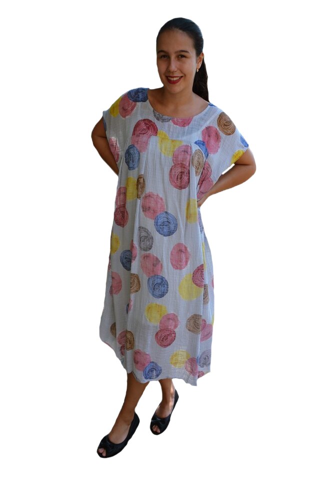 Rochie de vara,vaporoasa Alice model cu buline,D&J Exclussive, Gri