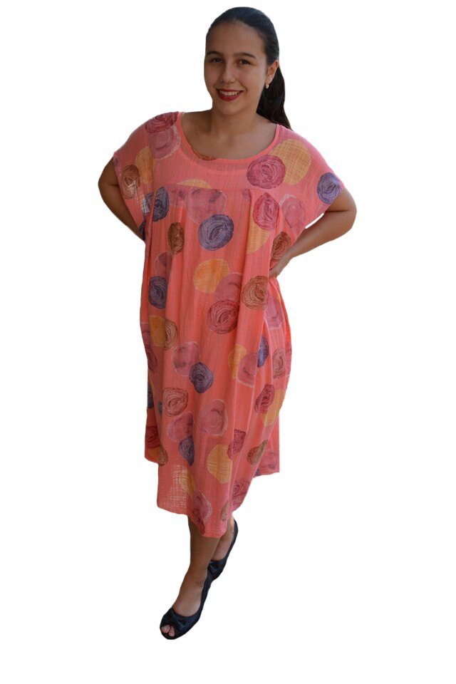 Rochie de vara,vaporoasa Alice model cu buline,D&J Exclussive, Corai