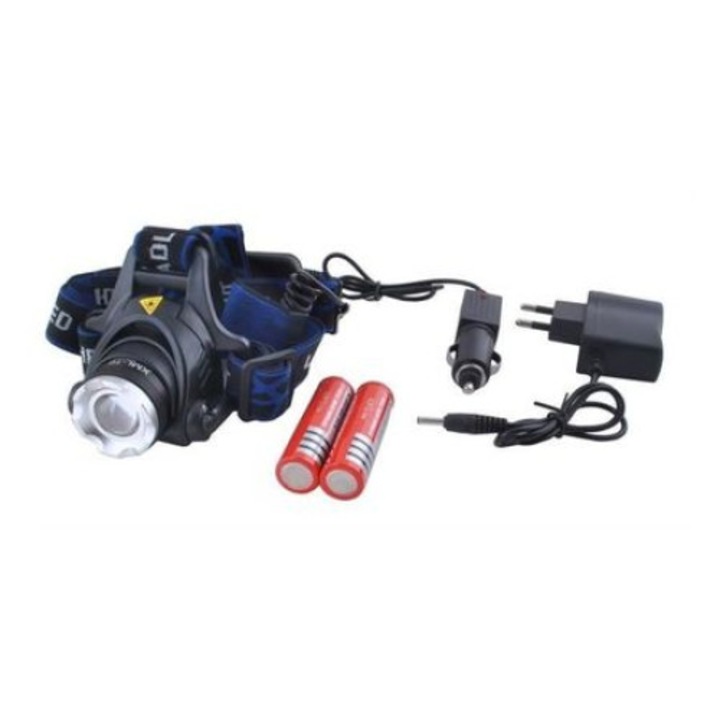 Фенер LED CREE zoom влагоустойчив за глава/челник с акумулатор 10W