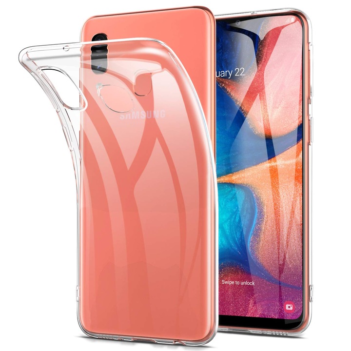 Husa de silicon Hard TPU 2mm pentru Samsung Galaxy A20e, Transparent