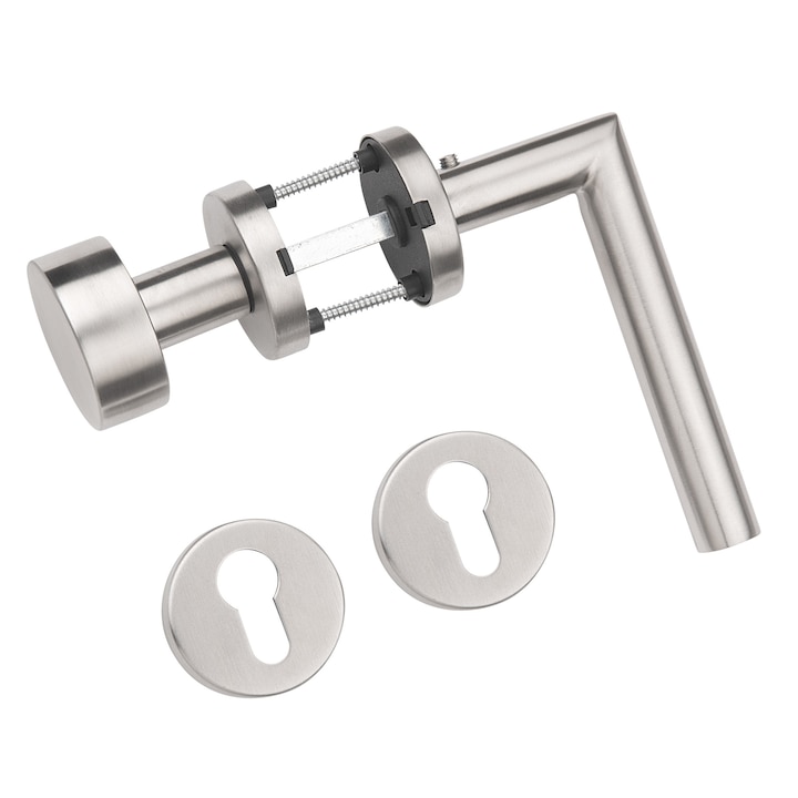 Kilincs 102 + golyós passzív 327 GK patronos rozettával, FIMET, rozsdamentes acél