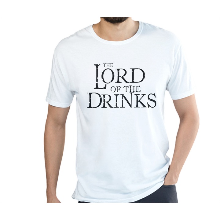 Tricou Lord of the drinks, Marime M, Culoare Alb