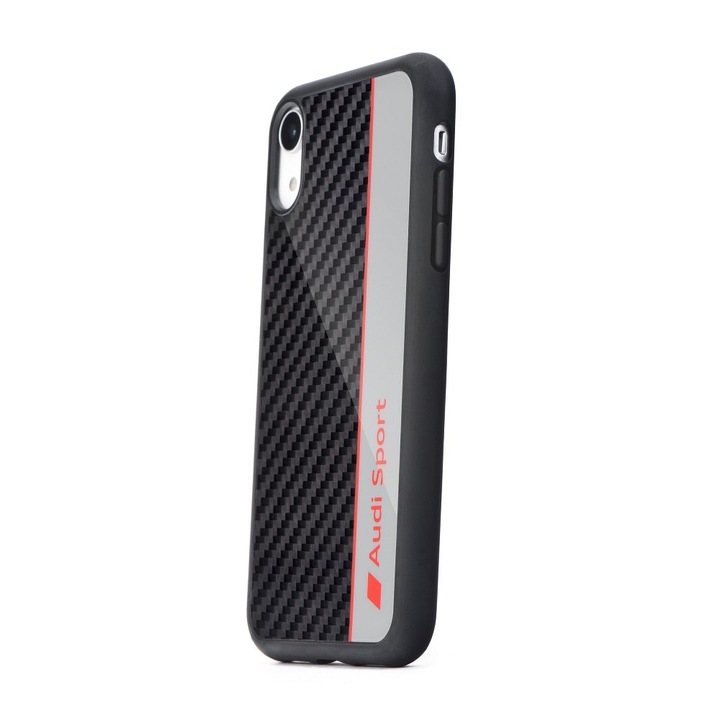 Hivatalos AUDI szénszálas védőtok Apple iPhone 7 Plus / 8 Plus telefonhoz, ezüst