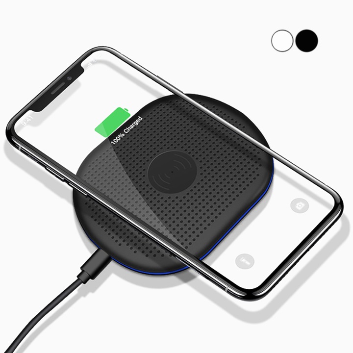 Gyors vezeték nélküli FENiX® GTR töltő, Samsung S9/S9+/S8/Note 9, iPhone 8/8+/X/XR/XS Max, gyors vezeték nélküli / Qi Standart, fekete