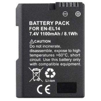 Acumulator tip Nikon EverActive CamPRO EN-EL14, 7,4V, 1100mAh, Li-Ion Acumulator tip Nikon EverActive CamPRO EN-EL14, 7,4V, 1100mAh, Li-Ion