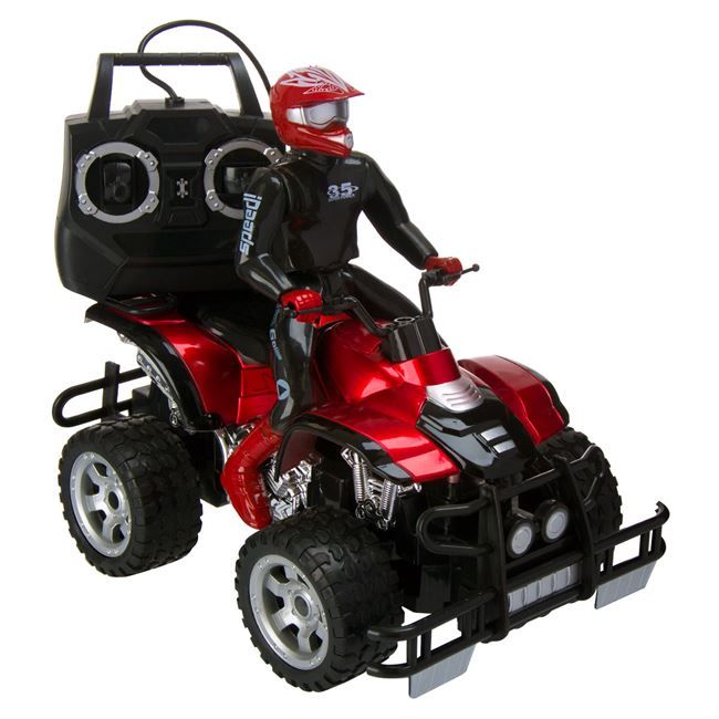 Atv cu telecomanda si motociclist pentru copii , ATS, rosu negru , + 3 ani
