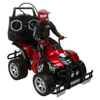 Atv cu telecomanda si motociclist pentru copii , ATS, rosu negru , + 3 ani Atv cu telecomanda si motociclist pentru copii , ATS, rosu negru , + 3 ani