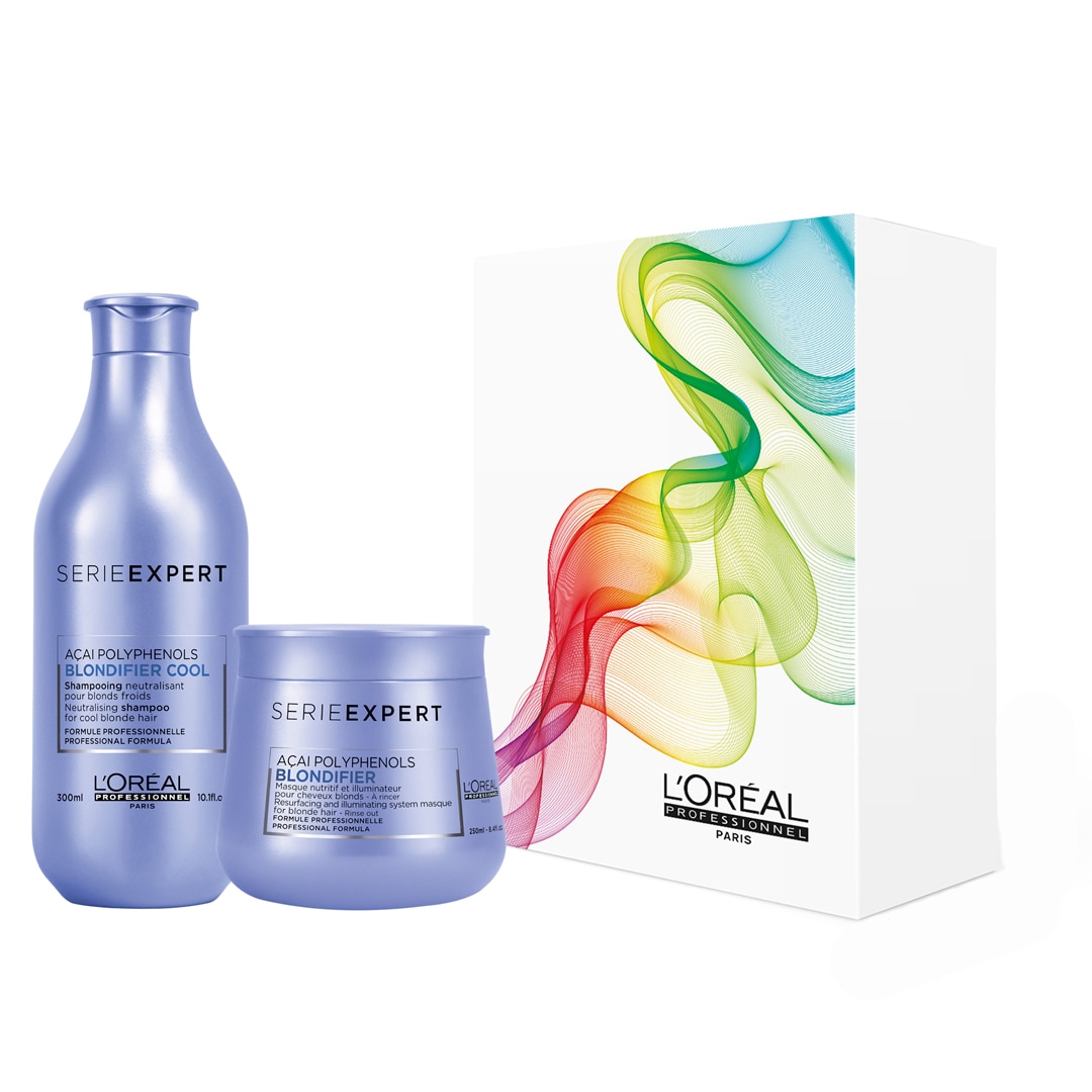 Trusa L'Oreal Professionnel Serie Expert Bondifier: Sampon profesional pentru par blond, 300 ml + Masca de par reparatoare pentru par blond, 250 ml