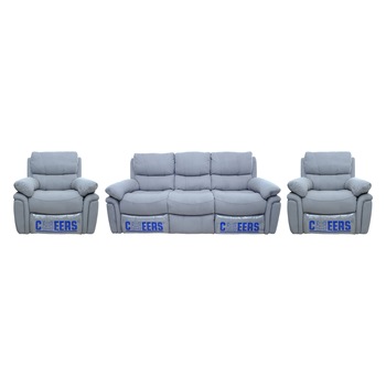 Set canapea 3 loc extensibila si 2 fotolii cu recliner manual si balans,Md 9850 Grey, Calf Suede 86 (piele caprioara), Dimensiuni canapea L 200 cm, Dimensiuni fotoliu L 90 cm Set canapea 3 loc extensibila si 2 fotolii cu recliner manual si balans,Md 9850 Grey, Calf Suede 86 (piele caprioara), Dimensiuni canapea L 200 cm, Dimensiuni fotoliu L 90 cm