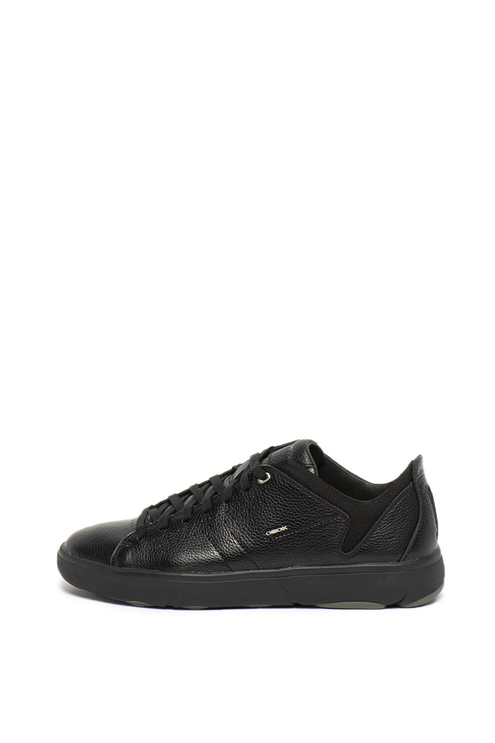Geox, Pantofi sport de piele, cu insertii textile Nebula, Negru, 45