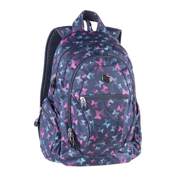 Rucsac pentru fete Pulse, Dobby Stars, 7 compartimente, 42x28x24cm, Poliester, Albastru/Violet Rucsac pentru fete Pulse, Dobby Stars, 7 compartimente, 42x28x24cm, Poliester, Albastru/Violet
