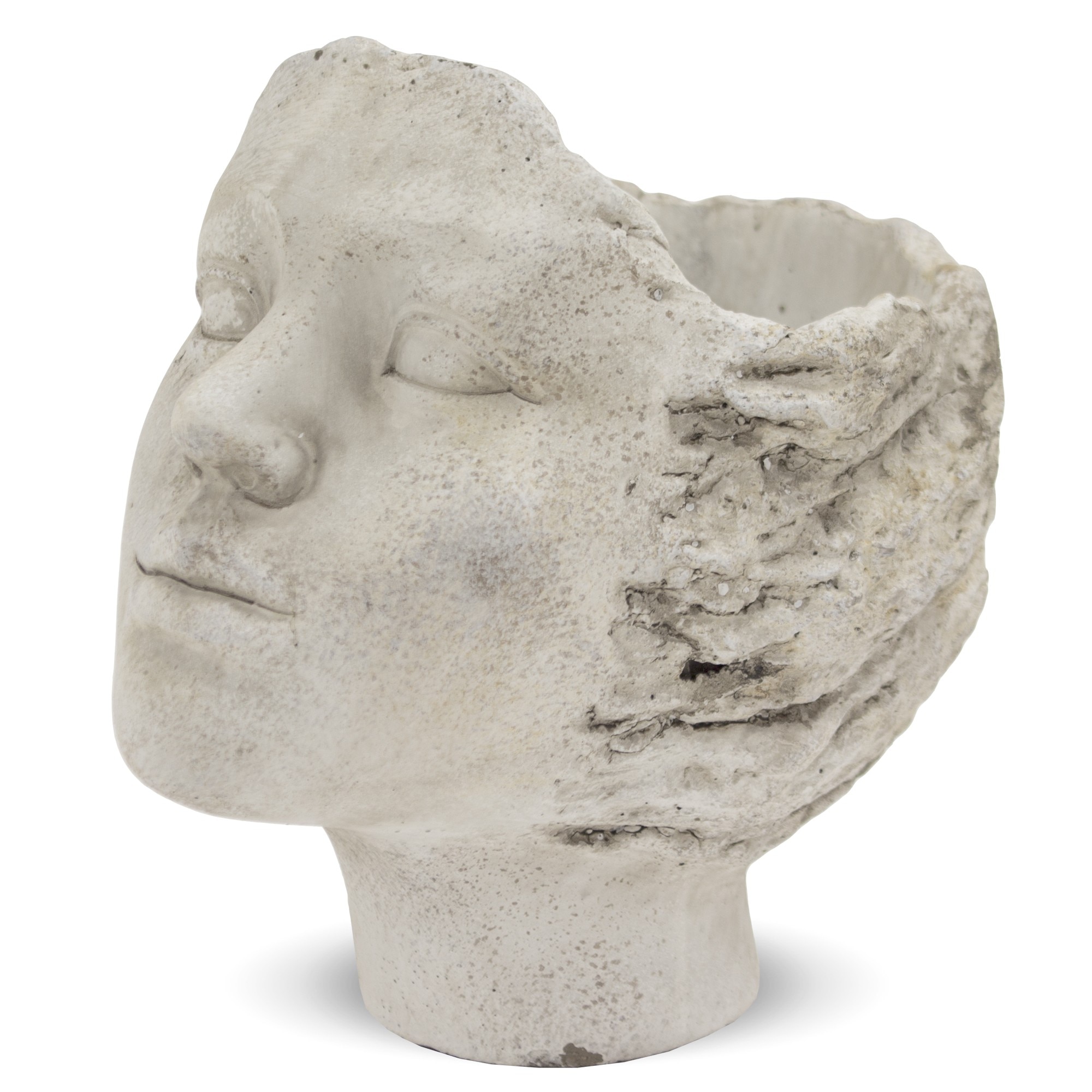Ghiveci de piatra, forma cap femeie, 20x14 cm