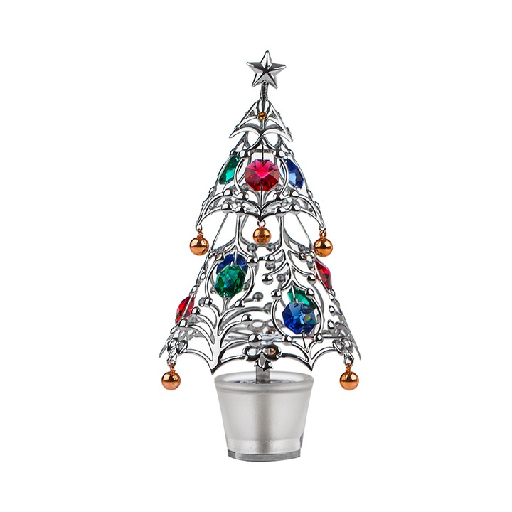 Дърво Димс-92 С компоненти на Crystal RY048, Сребрист, 17 см