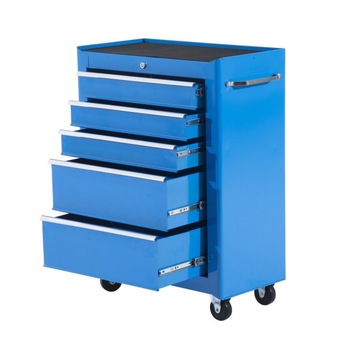 Carucior pentru instrumente de atelier HomCom,5 sertare, albastru, 61.5 x 33 x 85 cm Carucior pentru instrumente de atelier HomCom,5 sertare, albastru, 61.5 x 33 x 85 cm