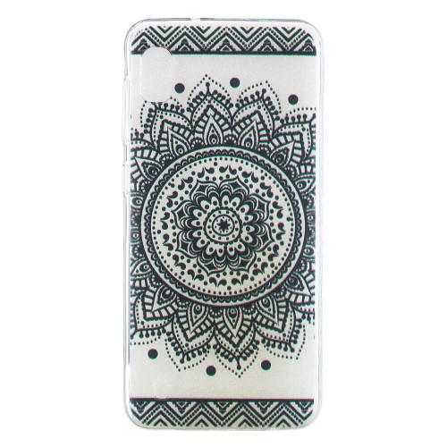 Carcasa Husa Samsung Galaxy A10 model Mandala Flower, Antisoc + Folie sticla securizata Samsung Galaxy A10 Tempered Glass Viceversa Transparent/Negru