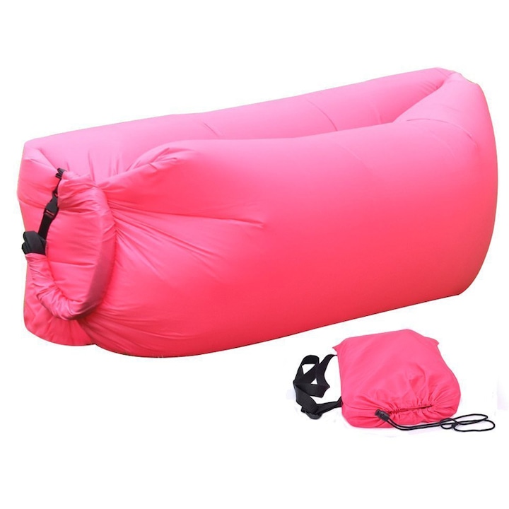 Gonga Cloud Lounger felfújható matrac, pumpa nélküli felfújás, rózsaszín