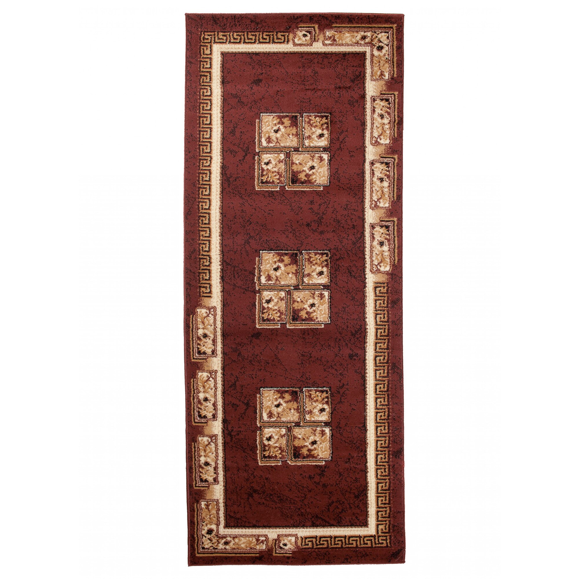 Covor Atlas PP Short Pile Traditional Ornamental 4489B maro 70x250