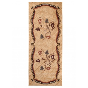 Covor Atlas PP Short Pile Traditional Ornamental 7026D bej 80x200 Covor Atlas PP Short Pile Traditional Ornamental 7026D bej 80x200