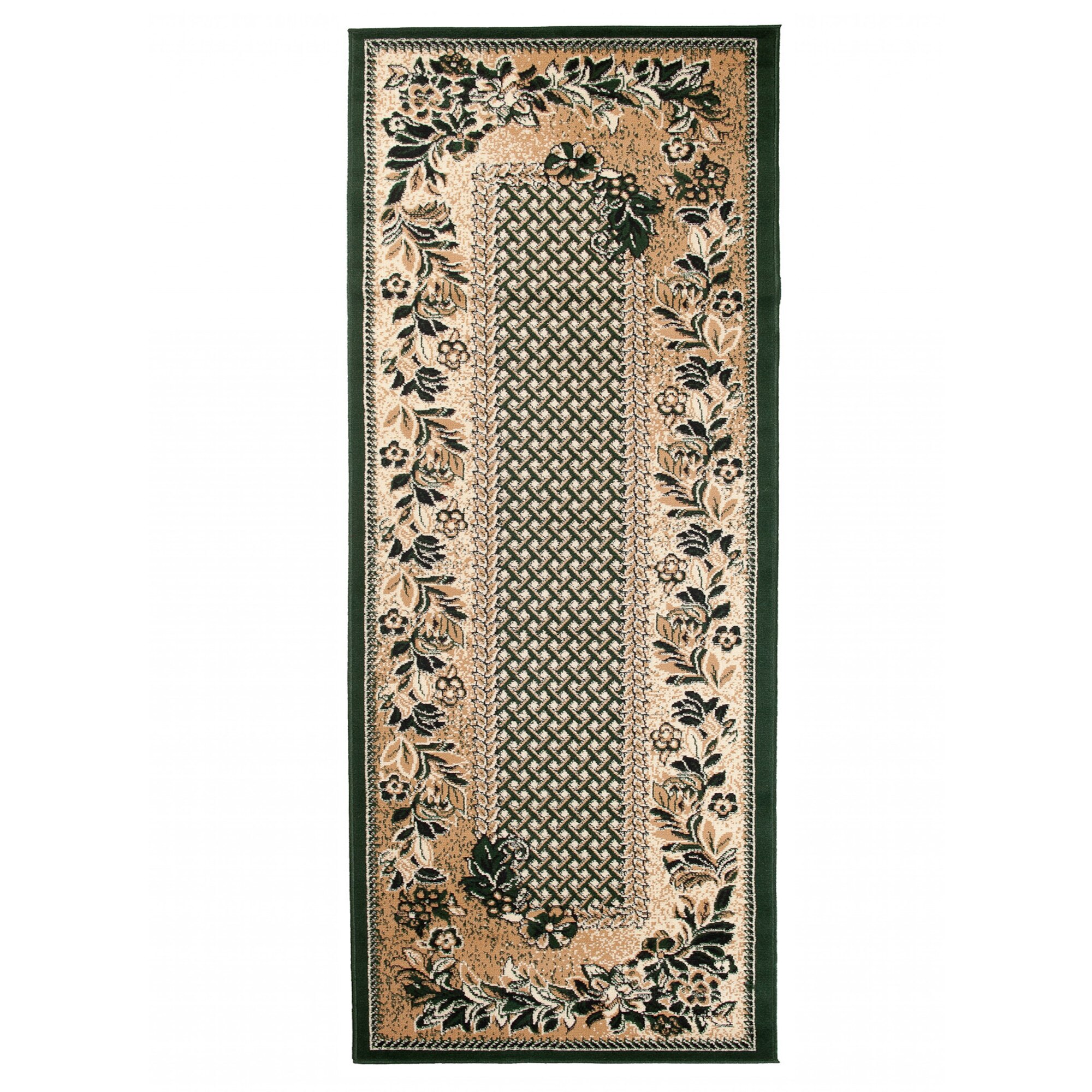 Covor Atlas PP Short Pile Traditional Ornamental 7192C verde 70x200