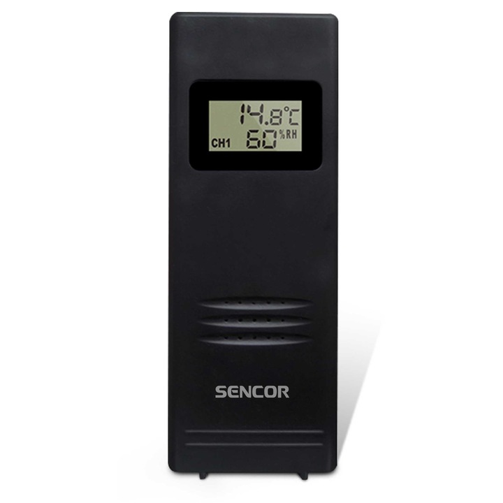 Senzor wireless pentru statia meteo SWS 4250, Sencor, 30 m, Negru