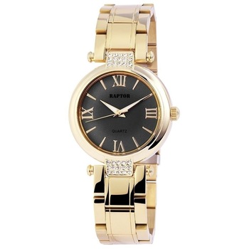Ceas dama, Raptor, carcasa strasuri si bratara inox aurie, cadran gri antracit Ceas dama, Raptor, carcasa strasuri si bratara inox aurie, cadran gri antracit