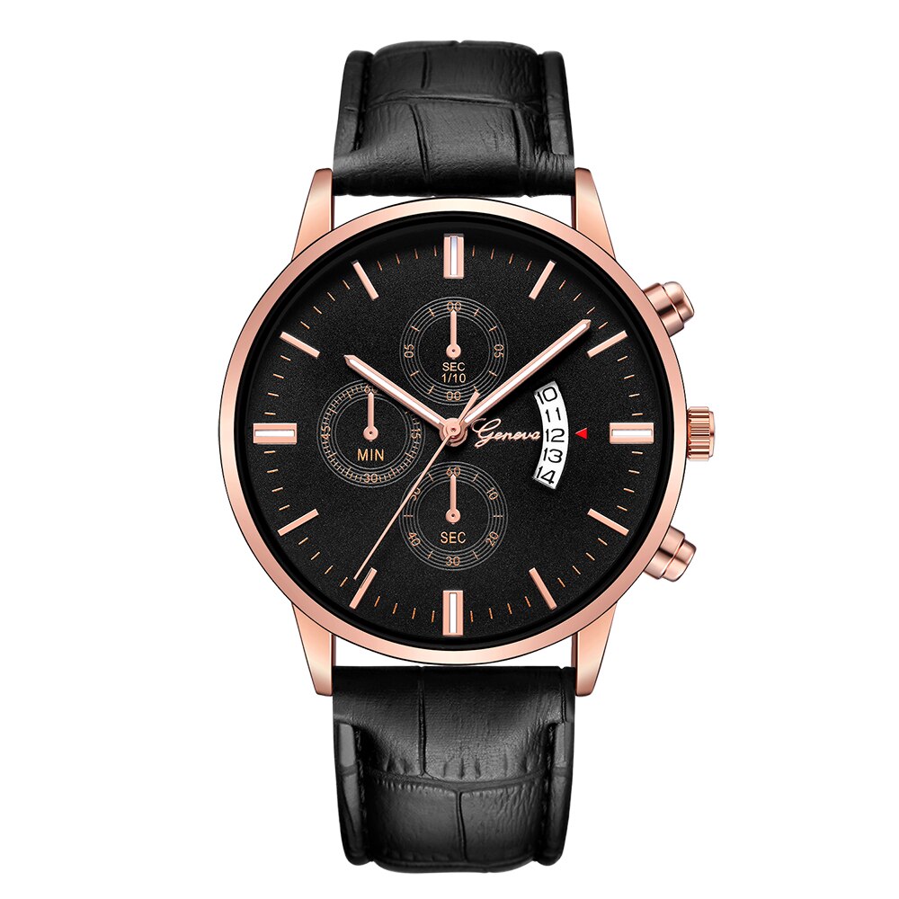 Ceas Unisex casual, elegant Quartz Geneva M489, model Premium, curea piele, afisaj analogic