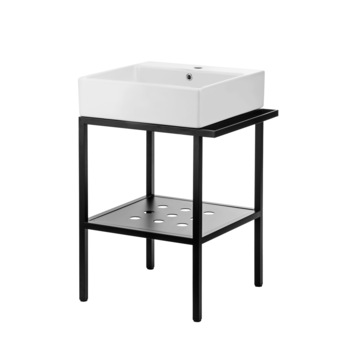 Lavoar baie cu mobilier metalic TEMISTO CDTS6U4S, finisaj negru Lavoar baie cu mobilier metalic TEMISTO CDTS6U4S, finisaj negru