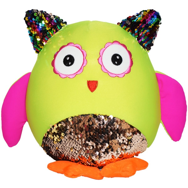 Bufnita plus cu paiete , culoare Galben/Auriu , inaltime 26 cm , Robentoys