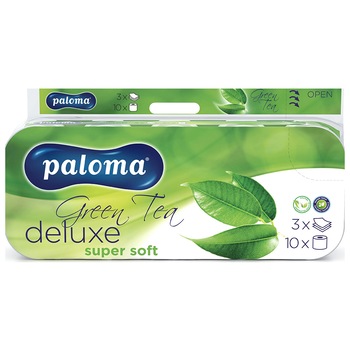 Hartie igienica Paloma Deluxe Care Green Tea 3 straturi 10 buc/set Hartie igienica Paloma Deluxe Care Green Tea 3 straturi 10 buc/set