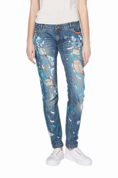 Blugi rupti de dama cu pete de vopsea, Colorado,marimea 30 Blugi rupti de dama cu pete de vopsea, Colorado,marimea 30