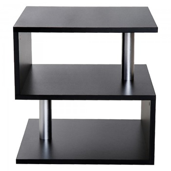 Masuta de cafea moderna HomCom pentru camera de zi din lemn negru, 50x50x50 cm Masuta de cafea moderna HomCom pentru camera de zi din lemn negru, 50x50x50 cm