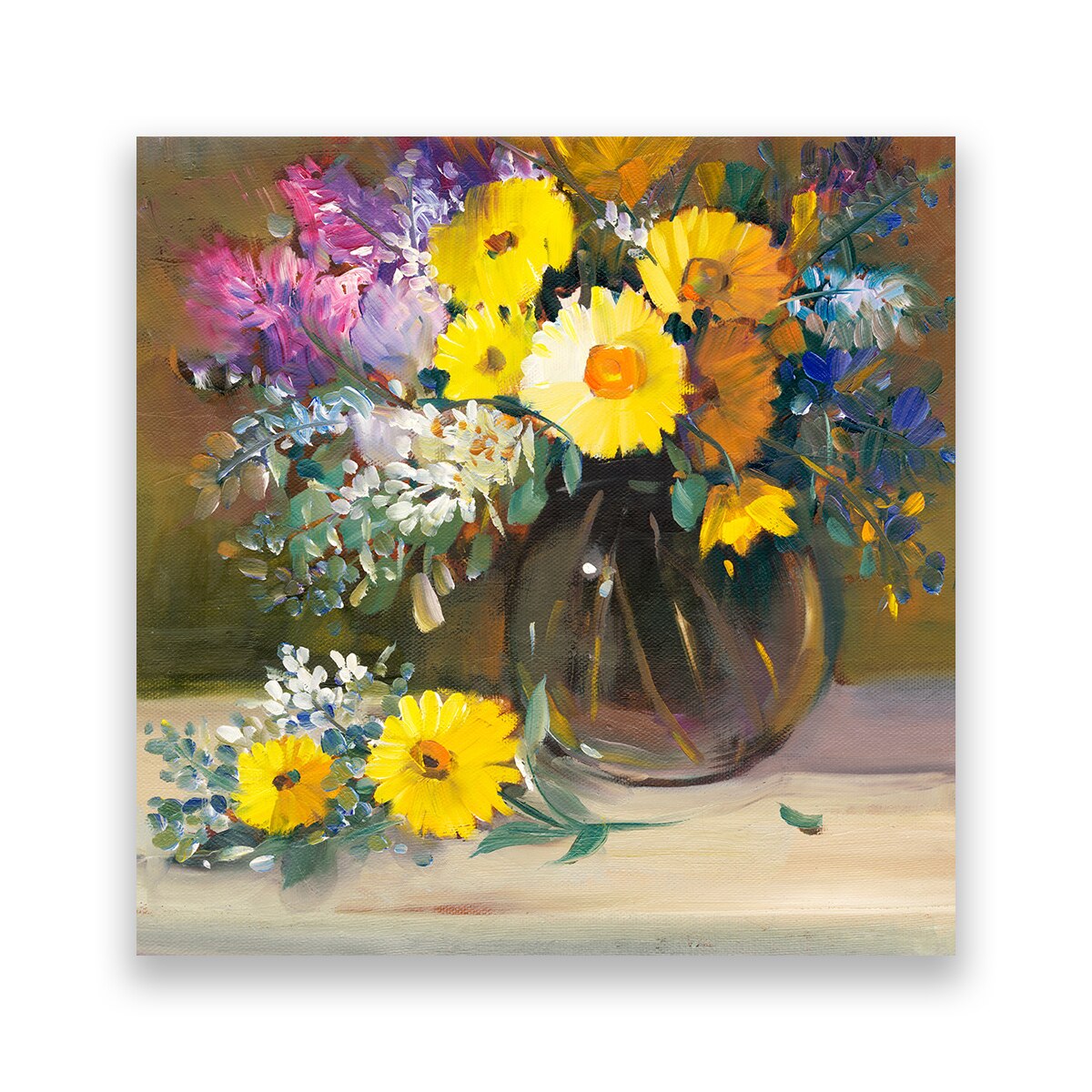 Tablou Canvas - Flori, Buchet, Multicolor, 60 x 60 cm