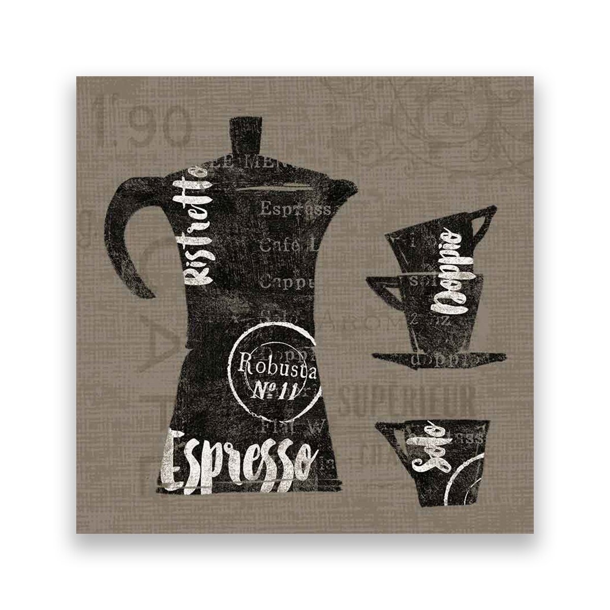 Tablou Canvas - Cafea, Ceasca, Vintage, 80 x 80 cm