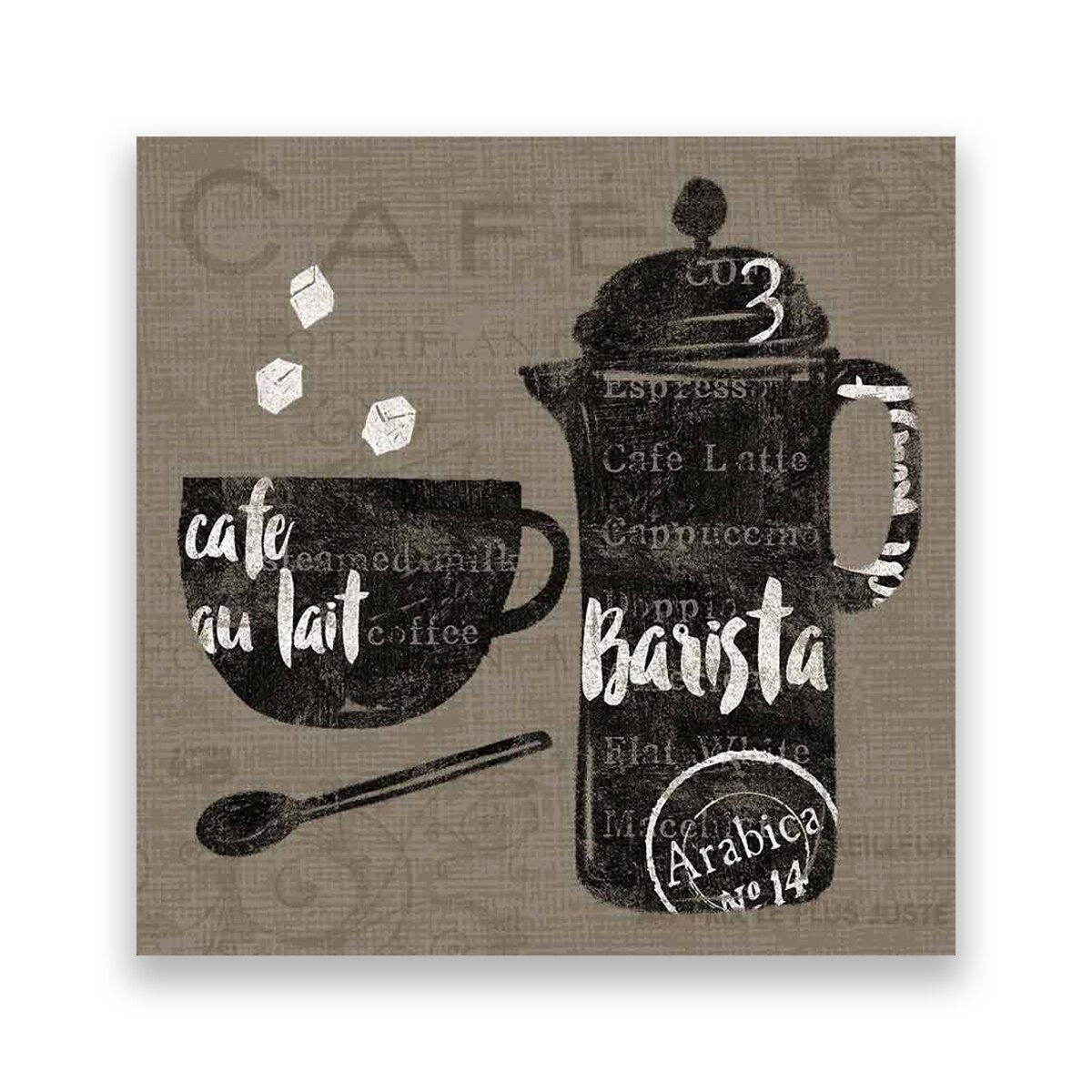 Tablou Canvas - Cafea, Ceasca, Vintage, Barista, 60 x 60 cm