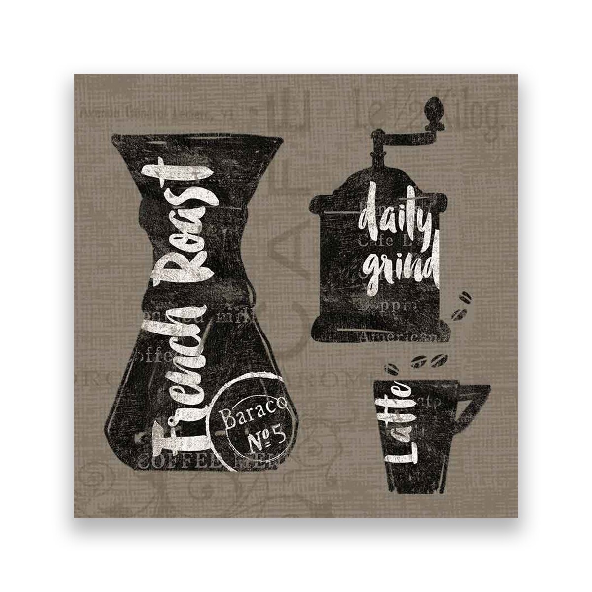 Tablou Canvas - Cafea, Latte, Vintage, Barista, 80 x 80 cm