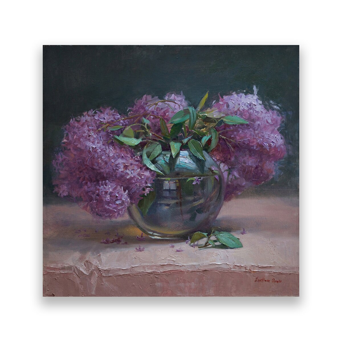 Tablou Canvas - Floral, Buchet de Flori, Liliac, 60 x 60 cm