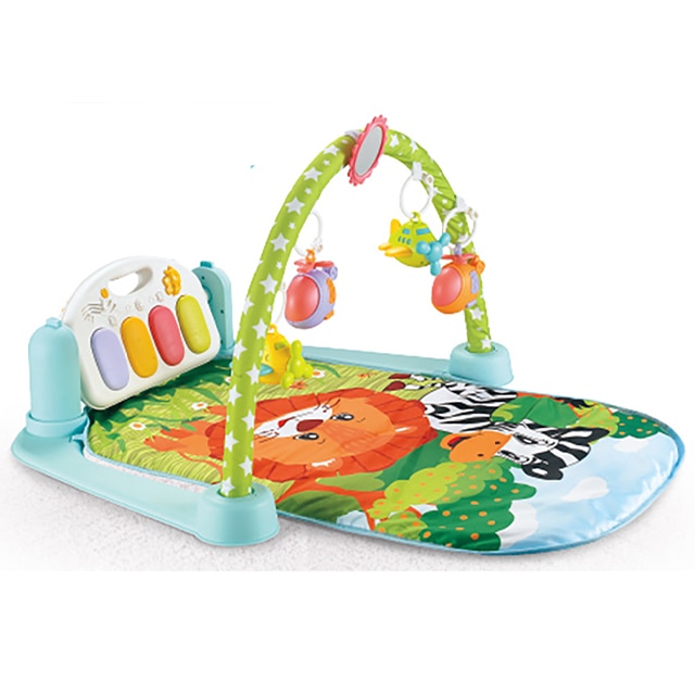Jucarie Centru de Activitati Multifunctional cu Lumini si Sunete, PIAN Detasabil , Jucarii Zornaitoare, Oglinda, 4 Moduri de Joaca, Lavabil, Verde, SALAMANDRA KIDS®