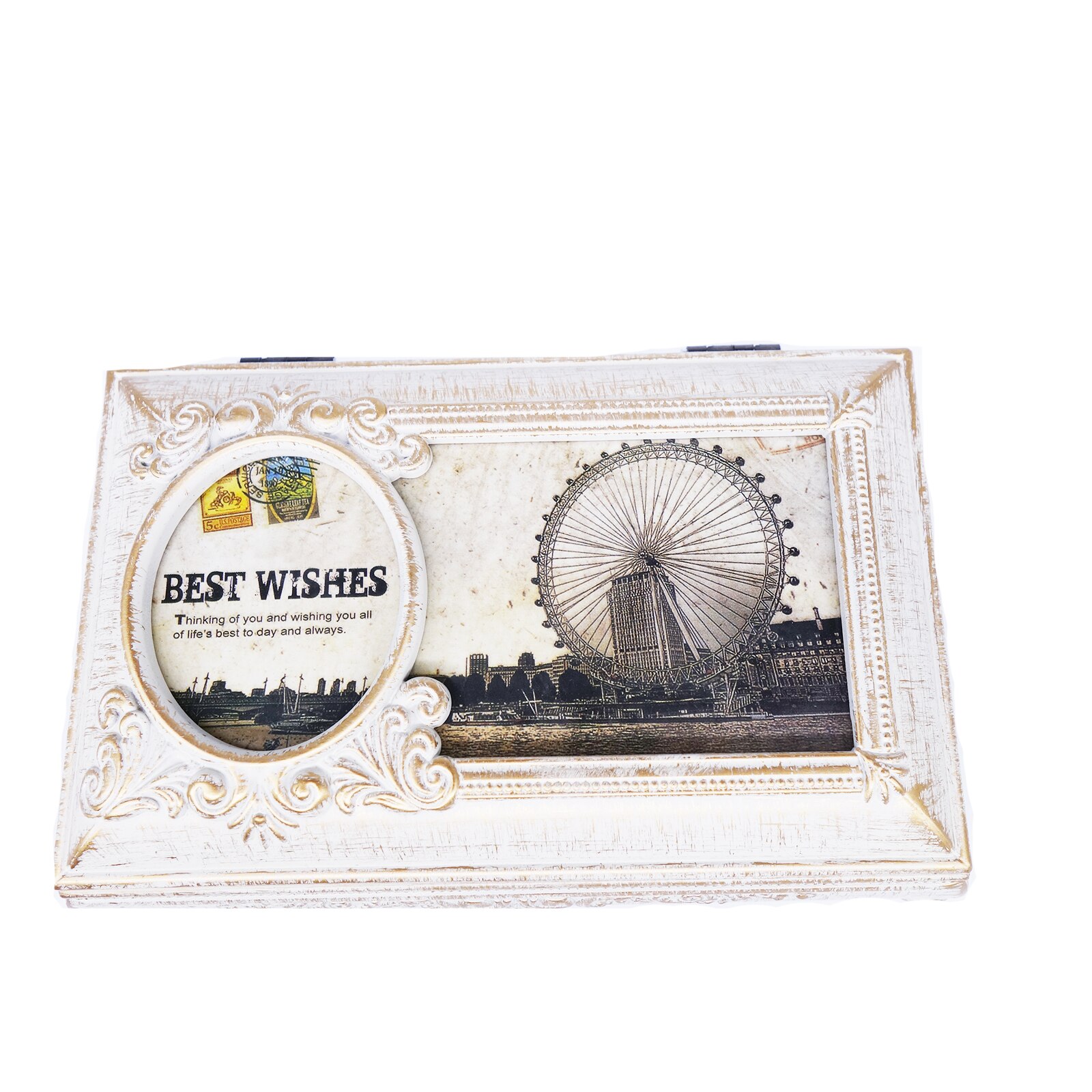 Cutie muzicala pentru bijuterii best wishes Liliac, crem, 18 x 10 cm