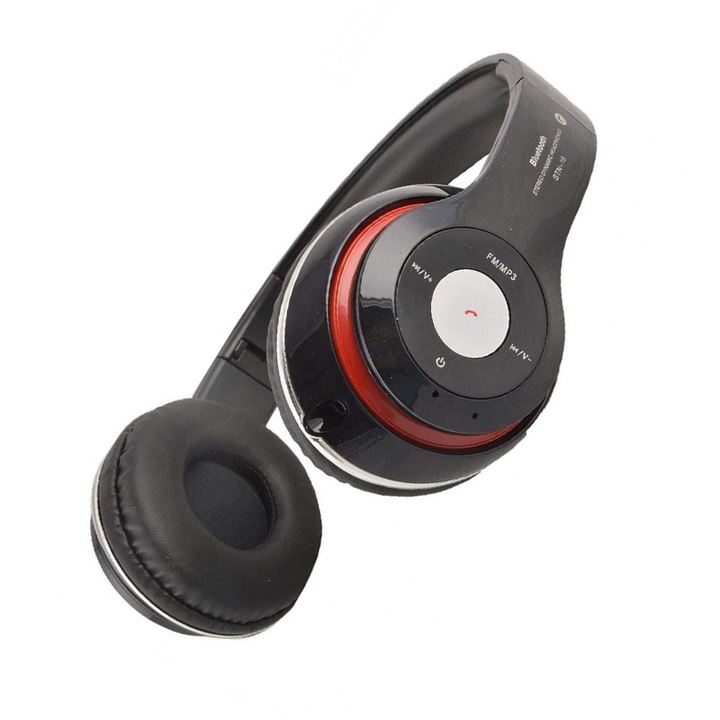 STN-16 sztereó fejhallgató, bluetooth, beépített mikrofon, TF/microUSB kártya támogatás, fekete