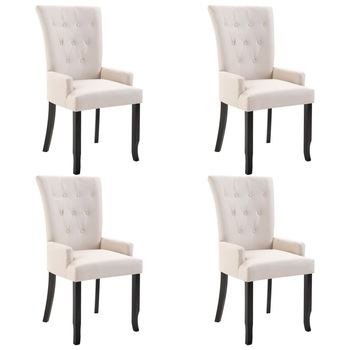 Set 4 scaune de bucatarie vidaXL, Tesatura, 54 x 56 x 106 cm Bej Set 4 scaune de bucatarie vidaXL, Tesatura, 54 x 56 x 106 cm Bej